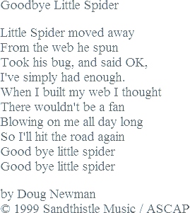 Bugs and Critters, Doug Newman, Song Lyrics
